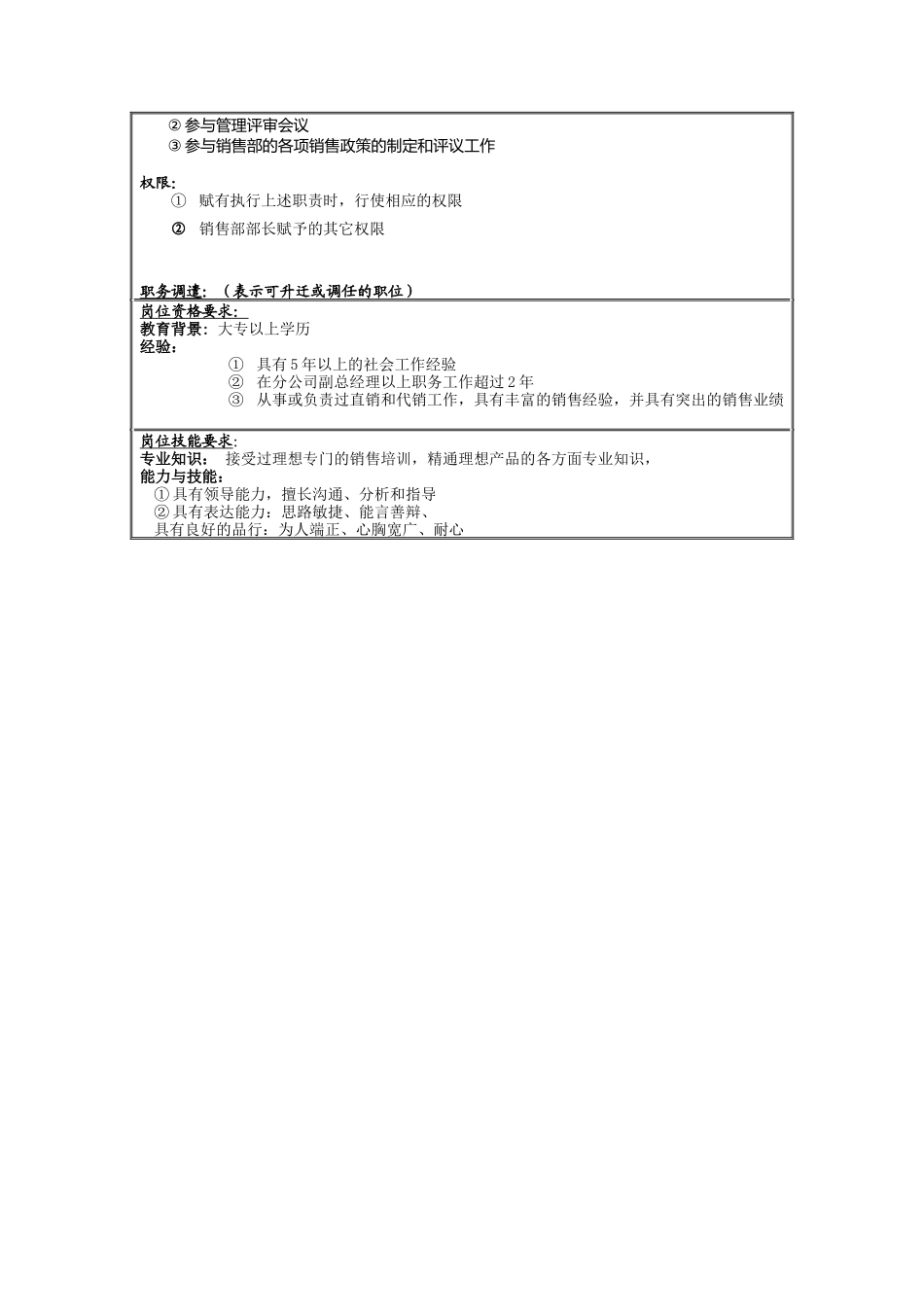 理想科学公司教育课课长岗位说明书_第2页