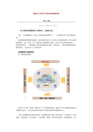 【培训资料】《某医疗公司的员工职业生涯管理实例》