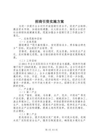 招商引资方案 