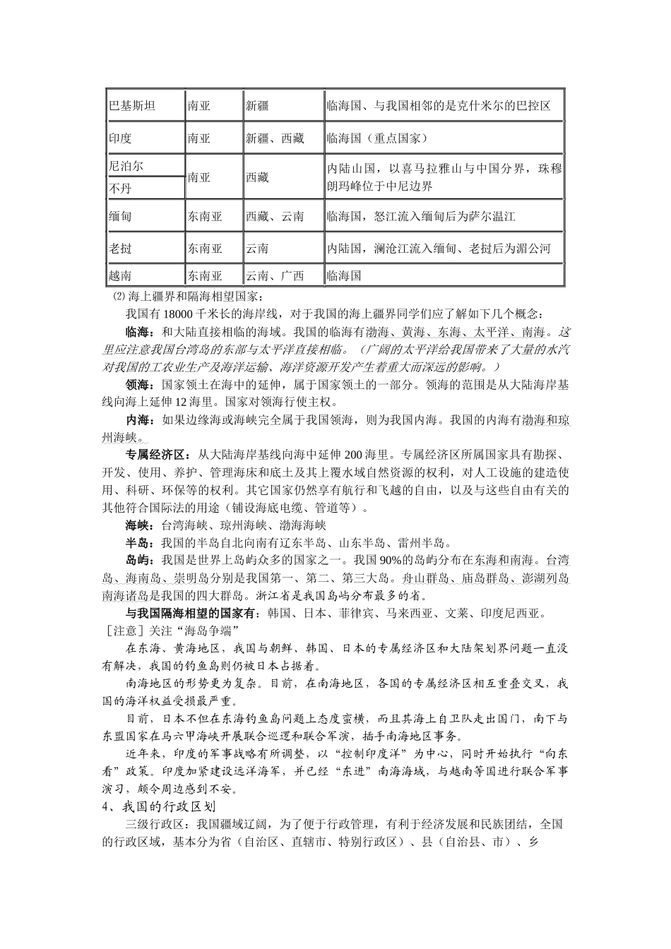 第一节中国的疆域、行政区划_第2页