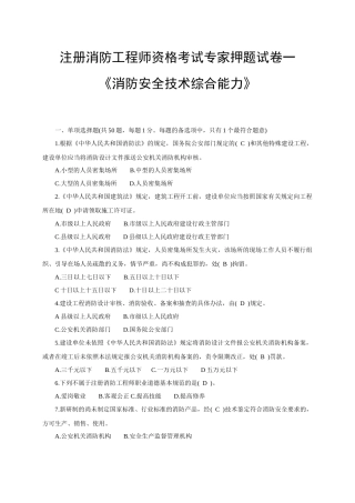 《消防安全技术综合能力》