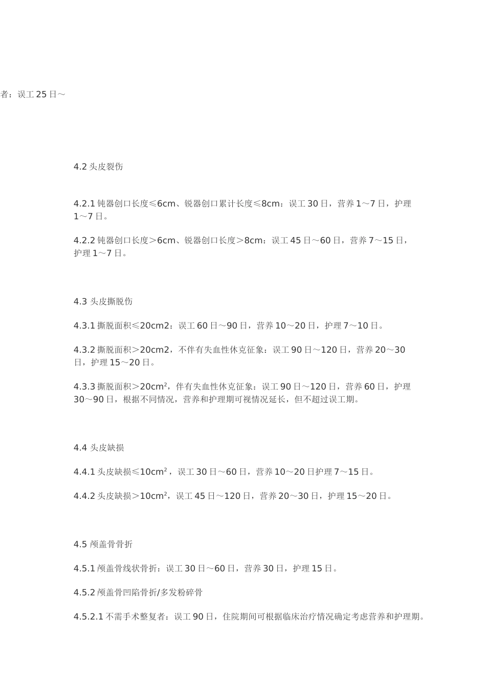 北京市人身损害受伤人员误工期、营养期、护理期评定准则_第3页