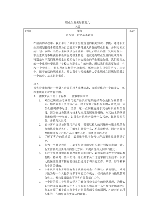 《职业生涯规划》教案8