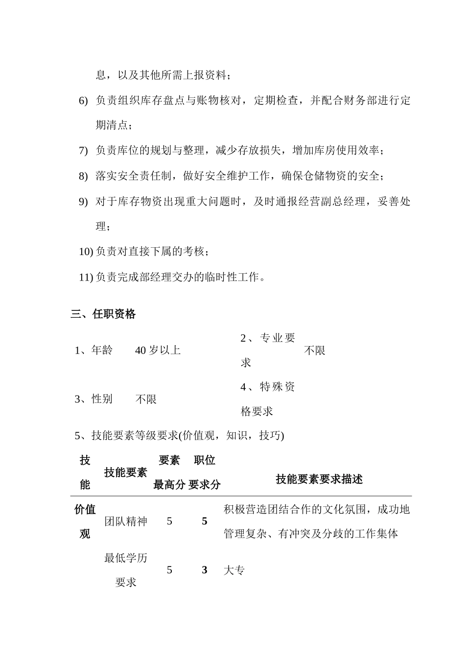 某公司保供部经理职位说明书_第2页