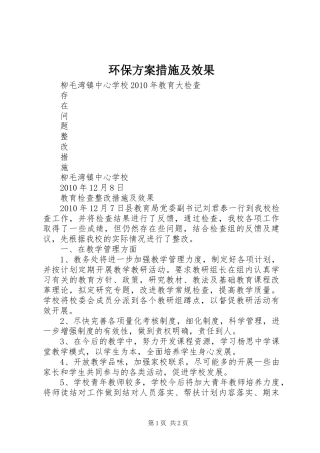 环保实施方案措施及效果 