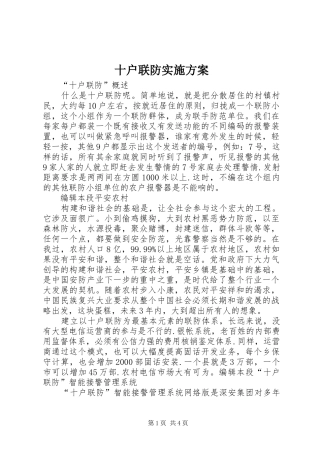 十户联防方案 