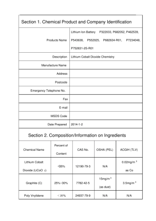 2014锂电池MSDS