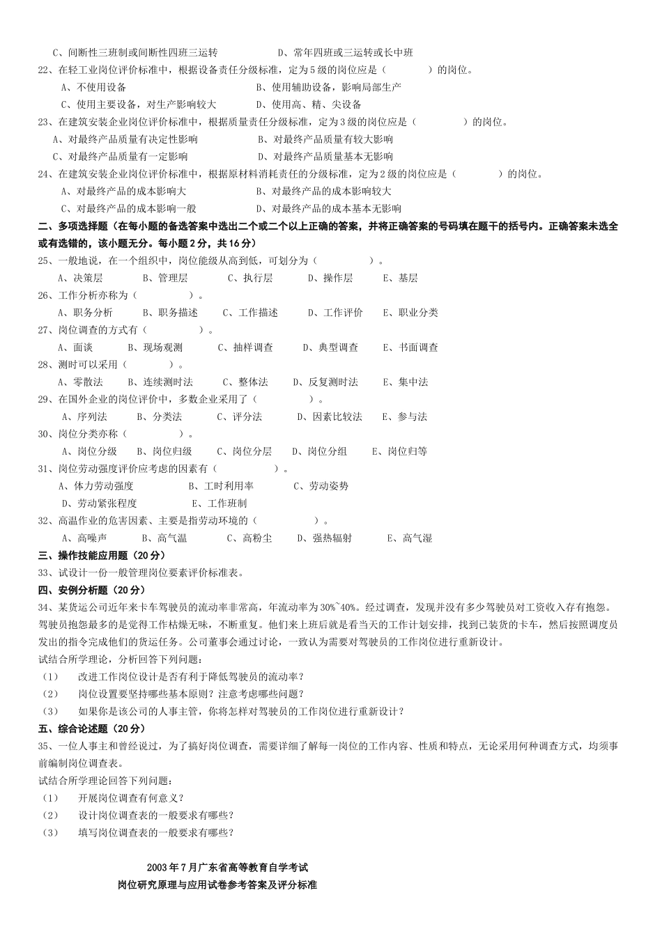 历年 工作岗位研究原理与应用 03年01月 04年01月 05年01月 08年01月_第2页