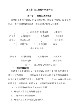 第三章 员工招聘和职务聘任