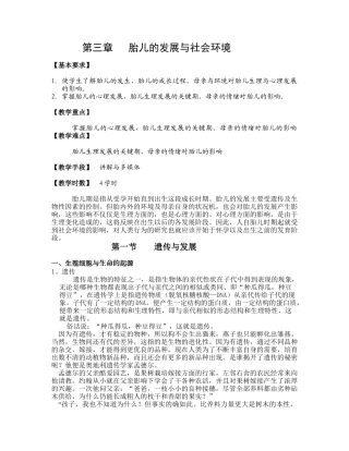 第三章胎儿的发展与社会环境