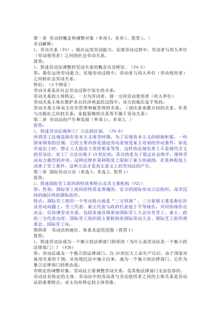 劳动法拟定考试内容