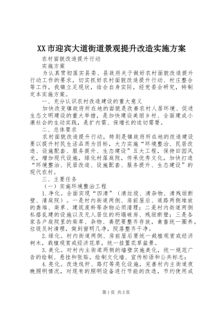 XX市迎宾大道街道景观提升改造方案 