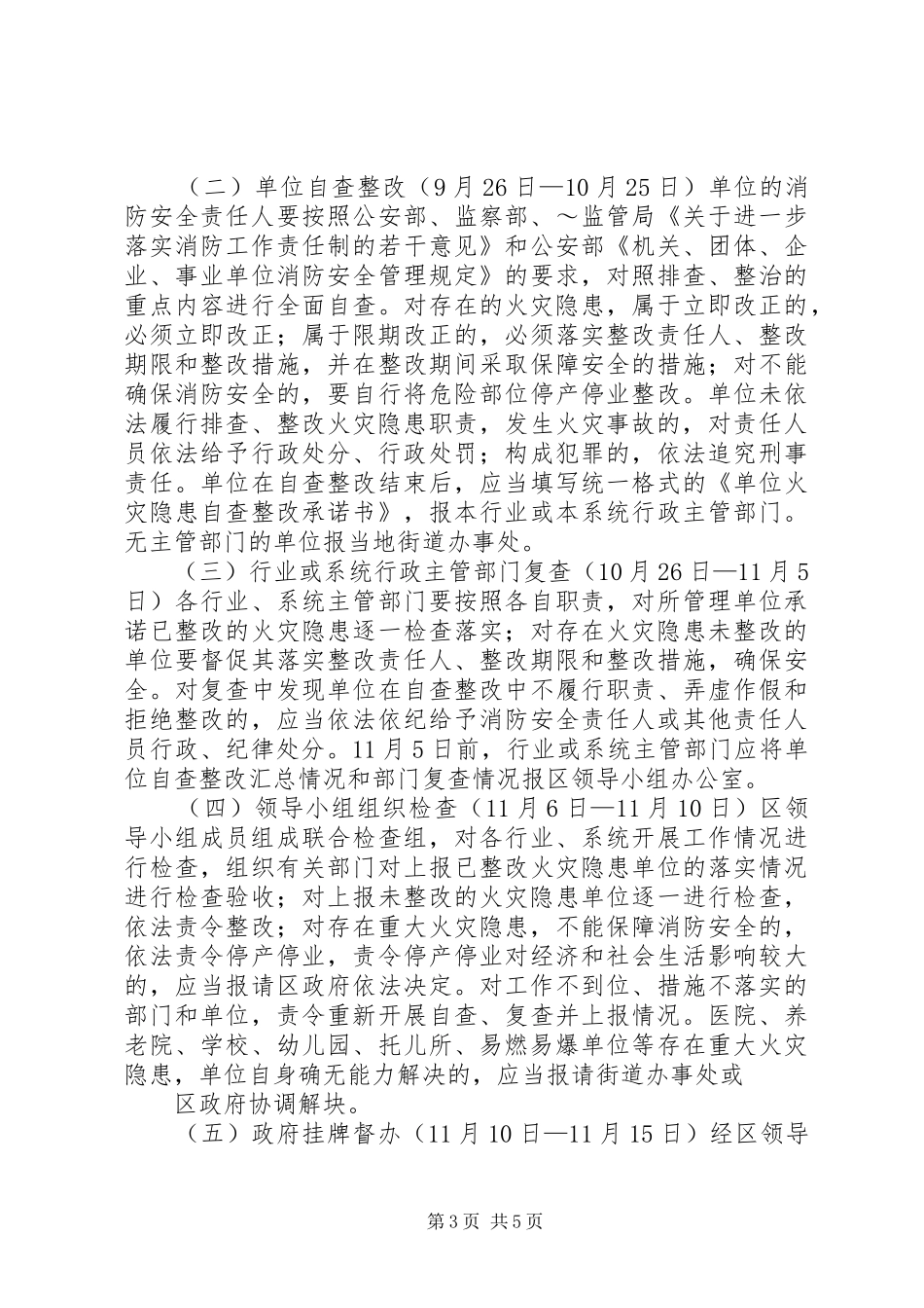 集中开展火灾隐患排查整治工作方案 _第3页