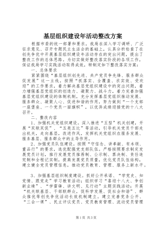 基层组织建设年活动整改实施方案 