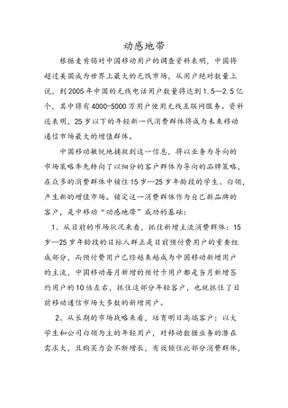 动感地带 环境分析