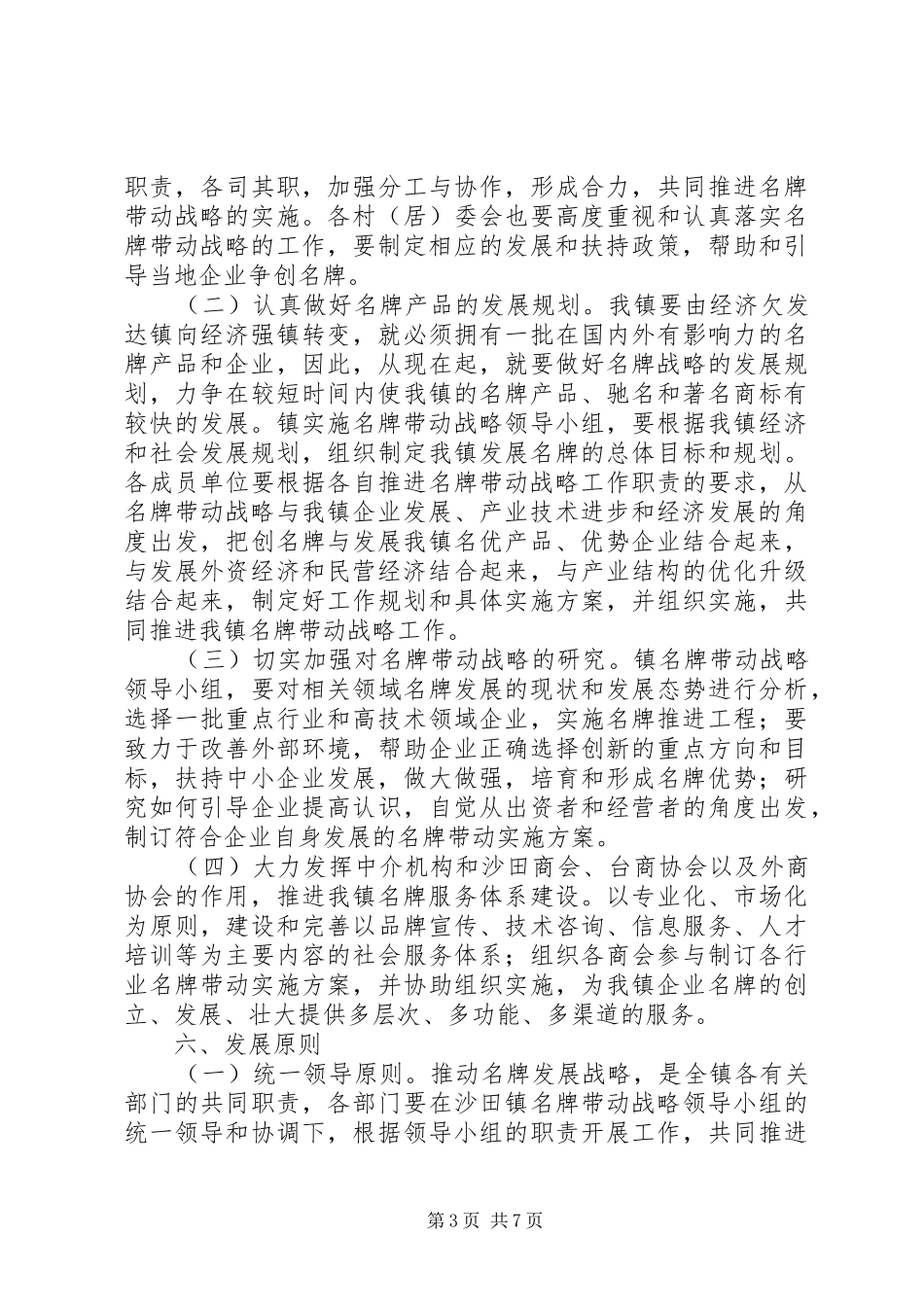 乡镇名牌带动战略工作方案 _第3页