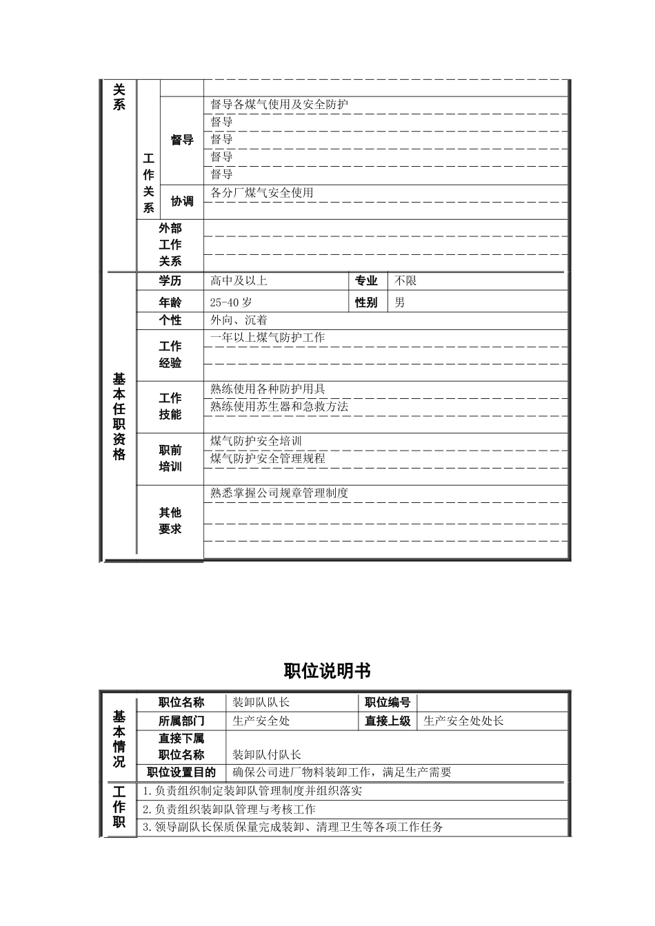 德龙钢铁-管理岗位职位说明书_第2页