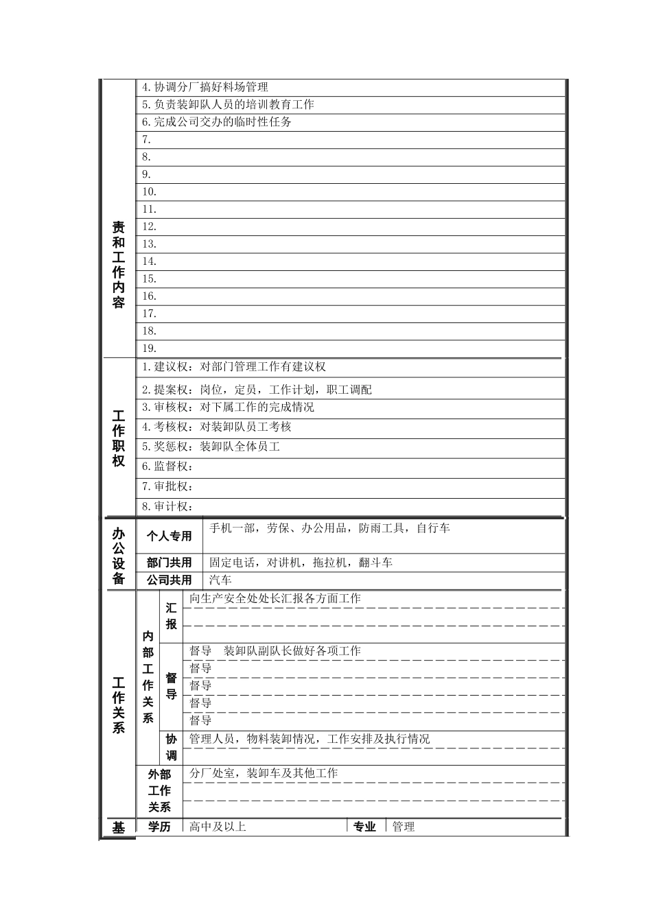 德龙钢铁-管理岗位职位说明书_第3页