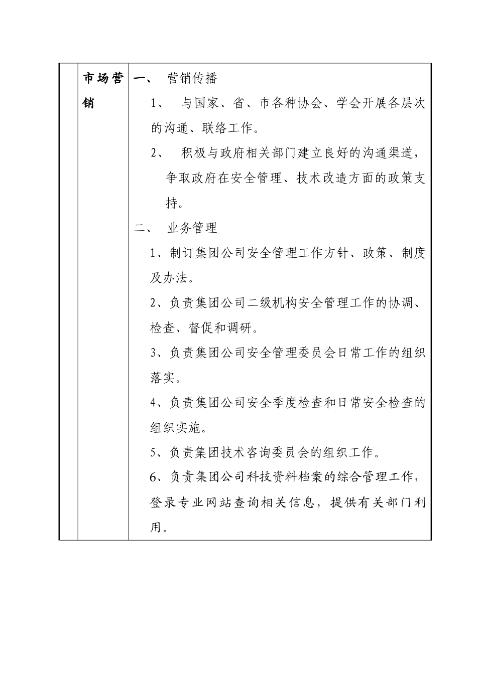 XX集团公司安全技术部部门职责_第2页