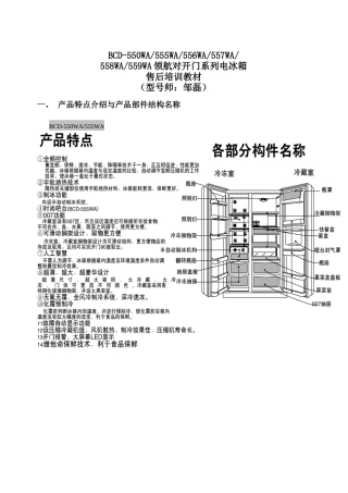 YA555宇航变频对开门大冰箱培训教材