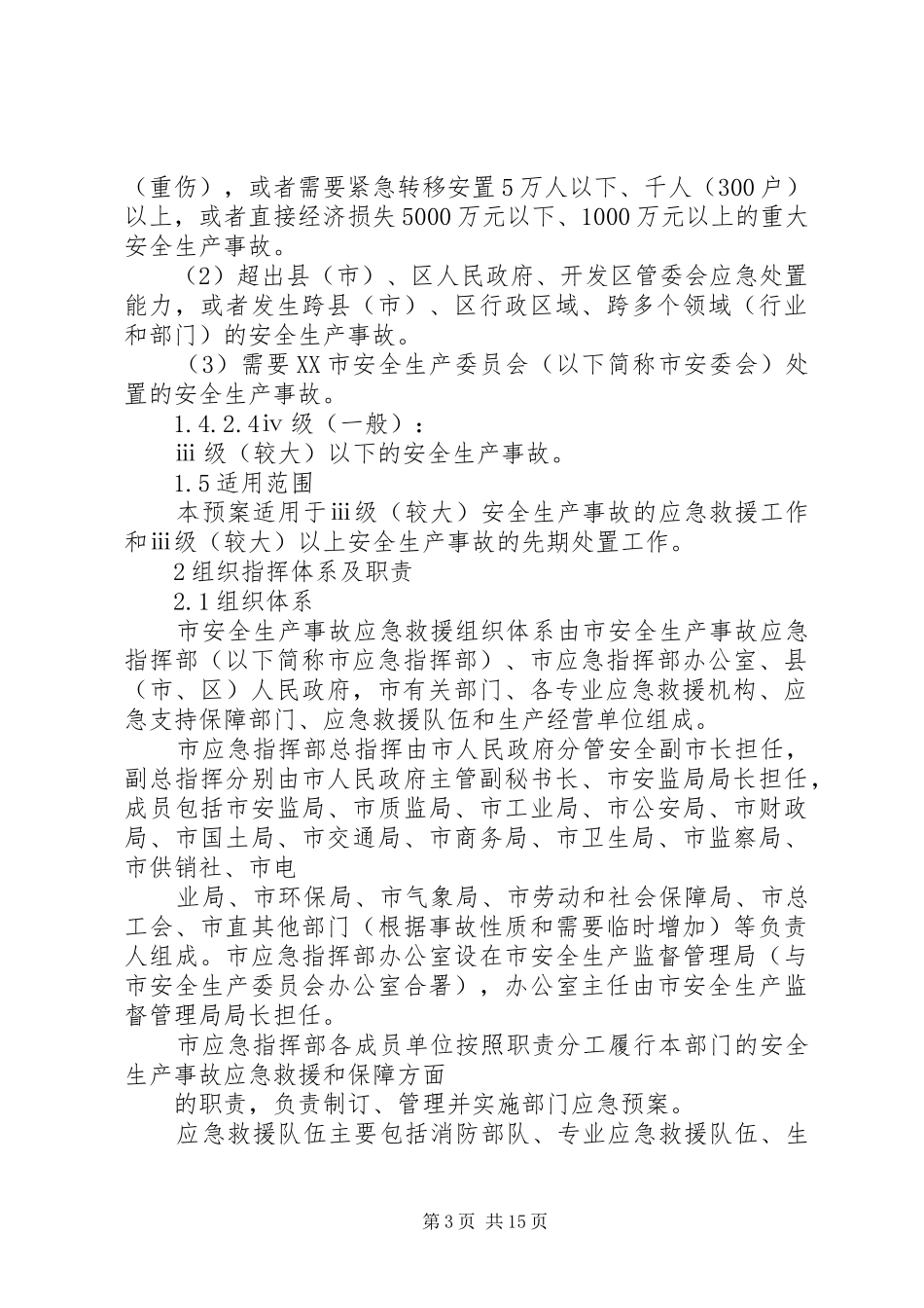 市安全生产事故应急处置预案 _第3页