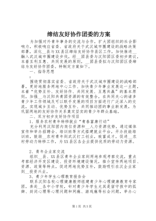 缔结友好协作团委的实施方案 