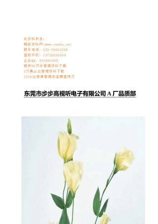 某电子厂IPQC工作标准手册