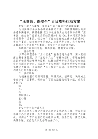 “压事故、保安全”百日攻坚行动实施方案 