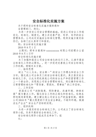 安全标准化方案 