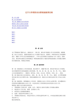 辽宁大学消防安全管理逐级责任制
