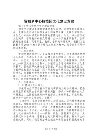 资福乡中心校校园文化建设实施方案 