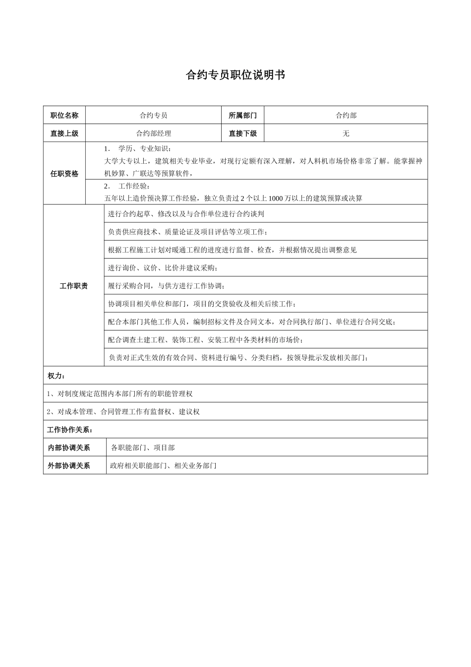 成本合约部各岗位职责_第3页