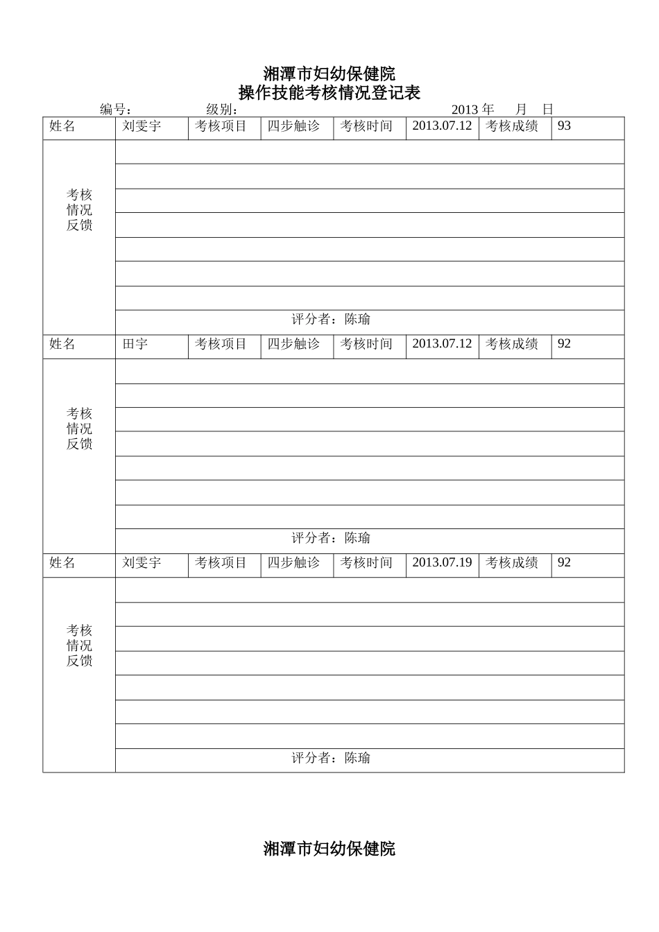 操作技能考核情况登记表已修改_第1页