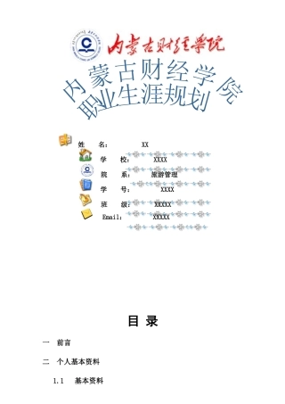 XX大学生职业规划