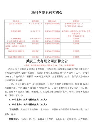 动科学院系列招聘会