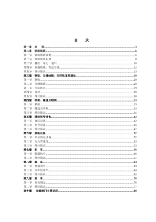 铁路设备设备统计规则XXXX