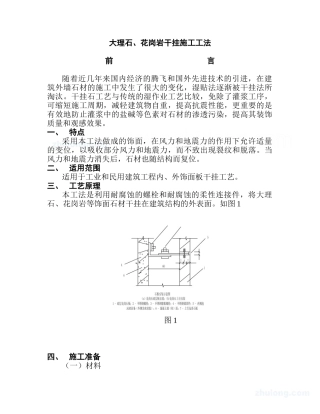 大理石、花岗岩干挂施工工法