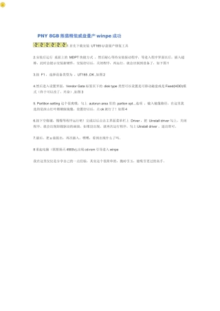 论PNY8GB熊猫精装威盘量产winpe成功