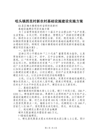 咀头镇拐里村新农村基础设施建设方案 
