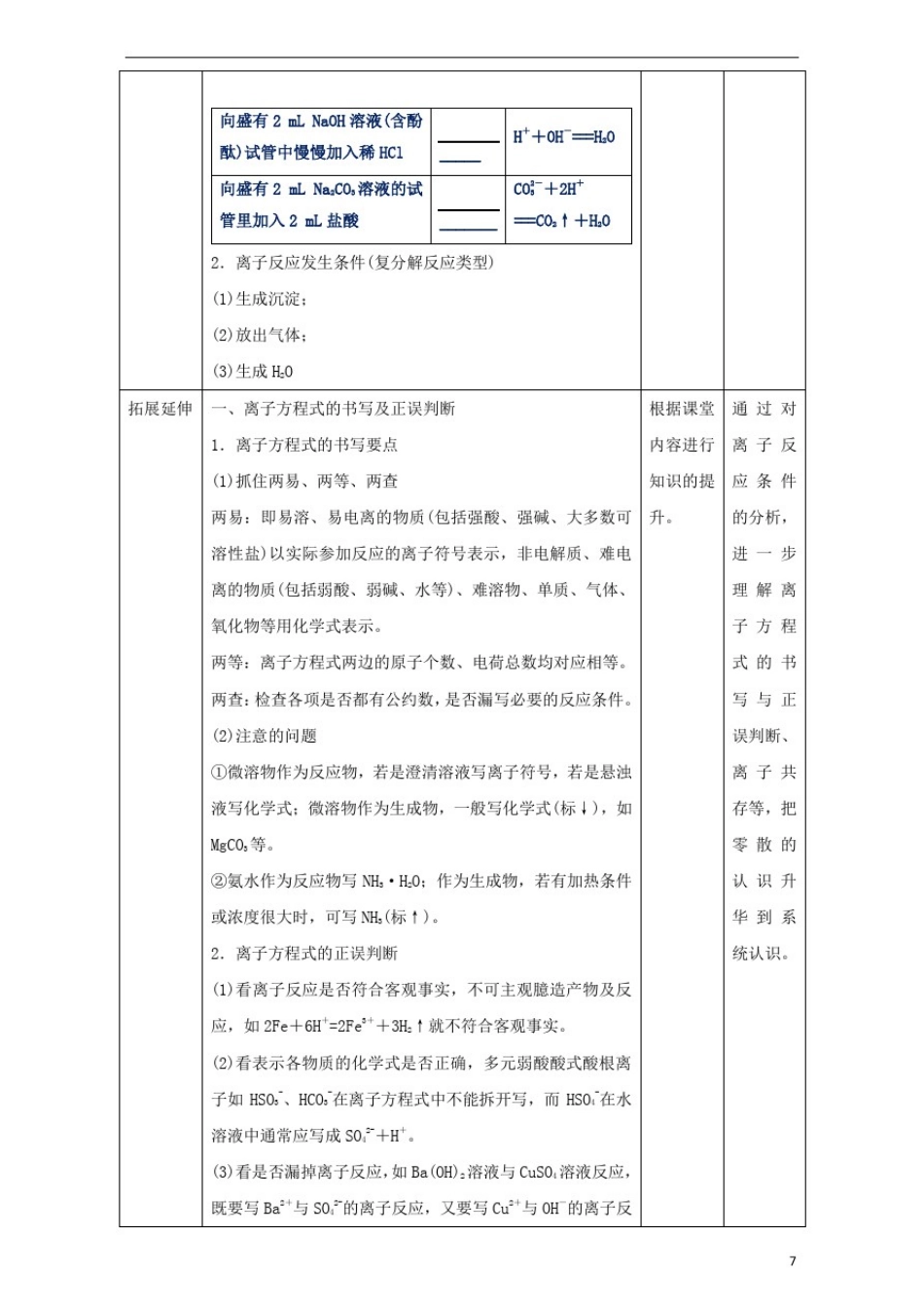 北京市高一化学..离子反应及其发生条件教学设计_第3页