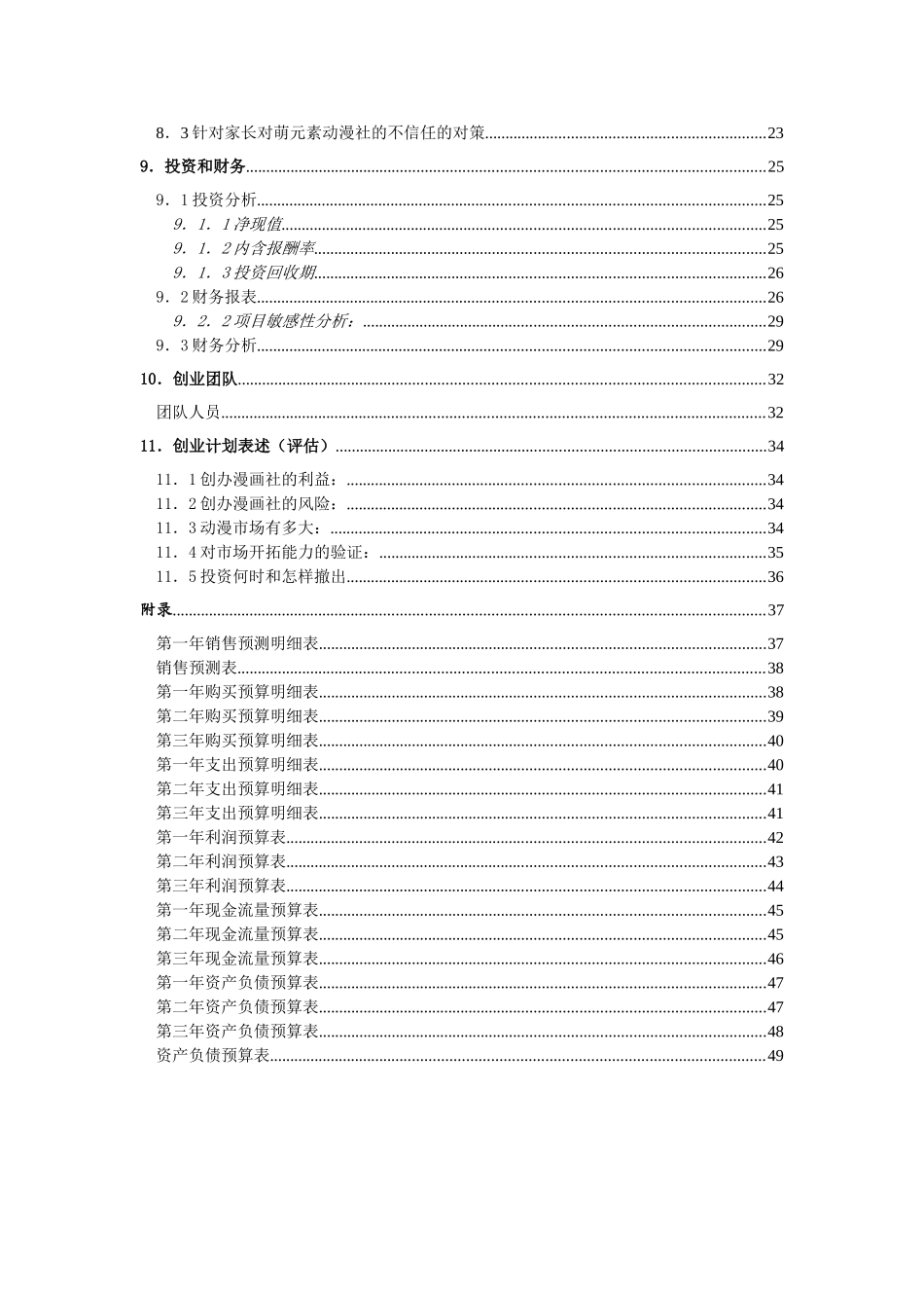 动漫社项目可行性方案创业计划书(52页)_第3页