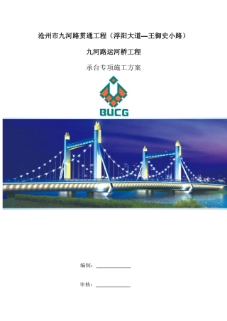 路运河桥工程承台专项施工方案培训资料