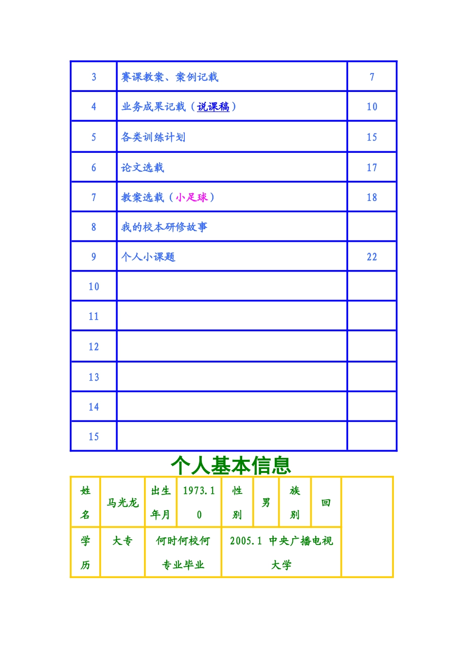 马光龙个人发展档案_第2页