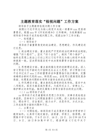 主题教育落实“检视问题”工作实施方案 