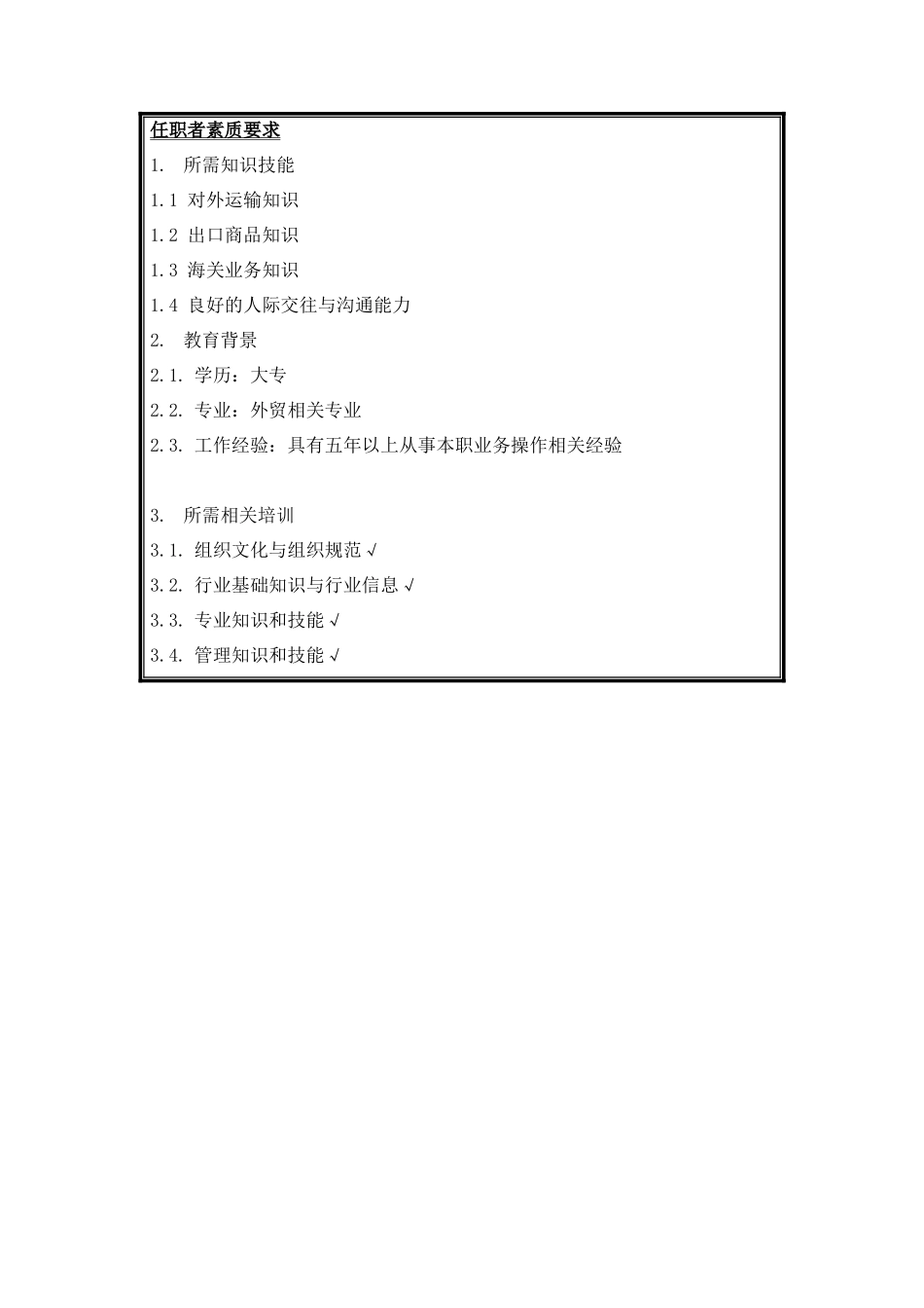 报运部经理岗位说明书_第3页