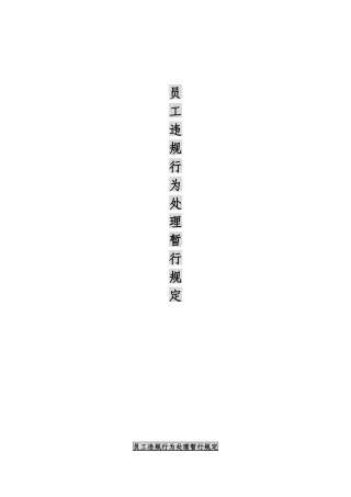 《员工违规行为处理暂行规定》