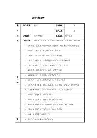 江动股份-经理职务说明书