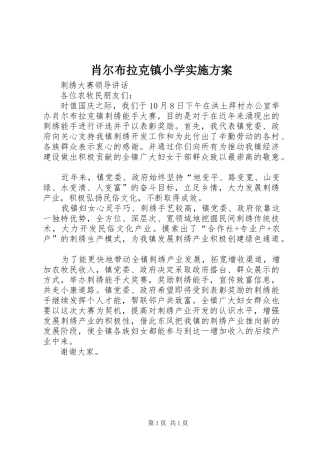 肖尔布拉克镇小学方案 