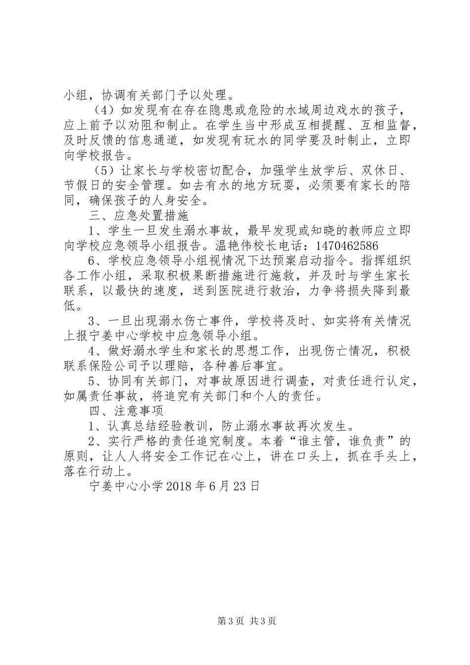 防溺水安全应急预案 _第3页