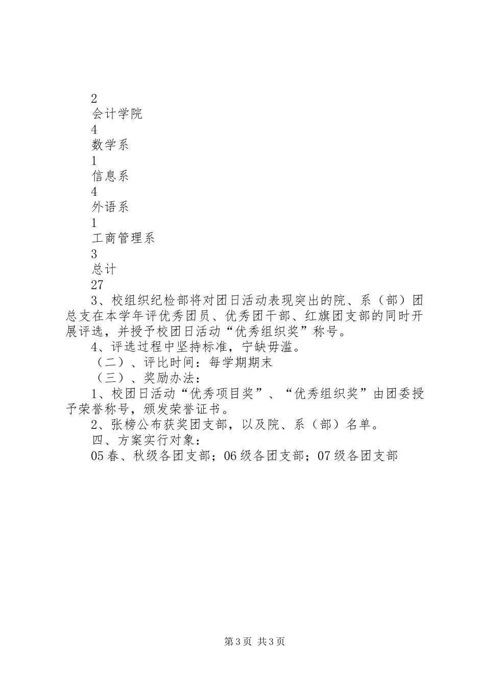 团日活动执行实施方案 _第3页